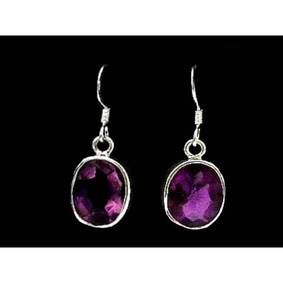 Indian silver jewellery - Earrings Amethyst Indian,Indian Earrings