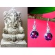 Indian silver jewellery - Earrings Amethyst Indian,Indian Earrings