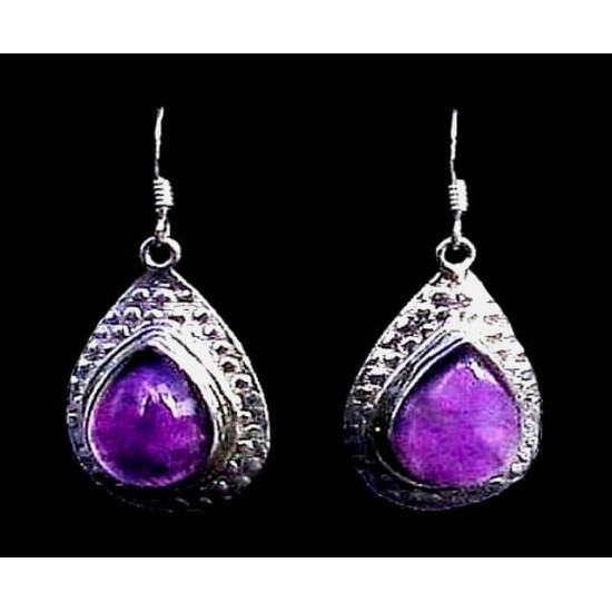 Bijoux indiens argent - Boucles d Oreilles indiennes Améthyste (BO-AM-08PB) Bijoux indiens argent - Boucles d Oreilles indiennes Améthyste,Boucles d Oreilles indiennes