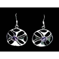 Indian silver jewellery - Earrings Amethyst Indian
