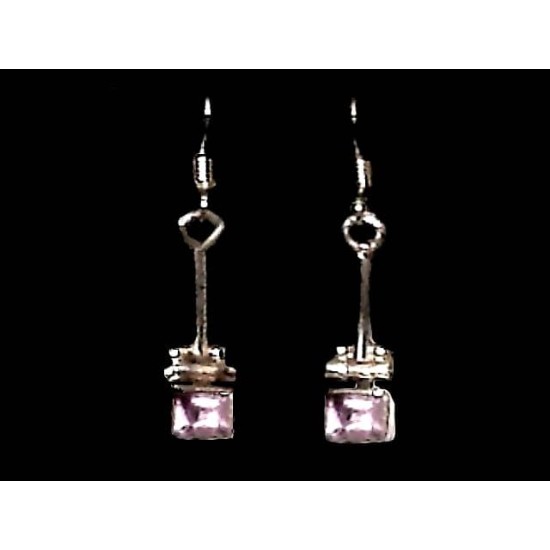 Indian silver jewellery - Earrings Amethyst Indian,Indian Earrings