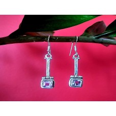 Bijoux indiens argent - Boucles d'Oreilles indiennes Améthyste Bijoux indiens argent - Boucles d'Oreilles indiennes Améthyste