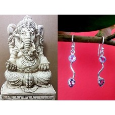 Bijoux inde - Boucles d'Oreilles indiennes Améthyste Bijoux inde - Boucles d'Oreilles indiennes Améthyste