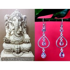 Bijoux indiens argent - Boucles d'Oreilles indiennes Améthyste Bijoux indiens argent - Boucles d'Oreilles indiennes Améthyste