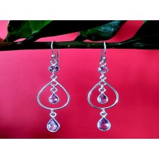 Bijoux indiens argent - Boucles d'Oreilles indiennes Améthyste Bijoux indiens argent - Boucles d'Oreilles indiennes Améthyste
