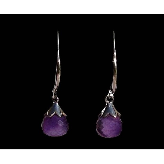 Indian Jewelry - Created Amethyst Earrings,Silver earrings and stones