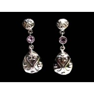 Indian silver jewellery - Earrings Amethyst Indian