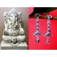 Indian silver jewellery - Earrings Amethyst Indian
