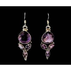 Bijoux inde - Boucles d'Oreilles indiennes Améthyste Bijoux inde - Boucles d'Oreilles indiennes Améthyste