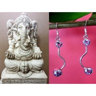 Bijoux inde - Boucles d'Oreilles indiennes Améthyste