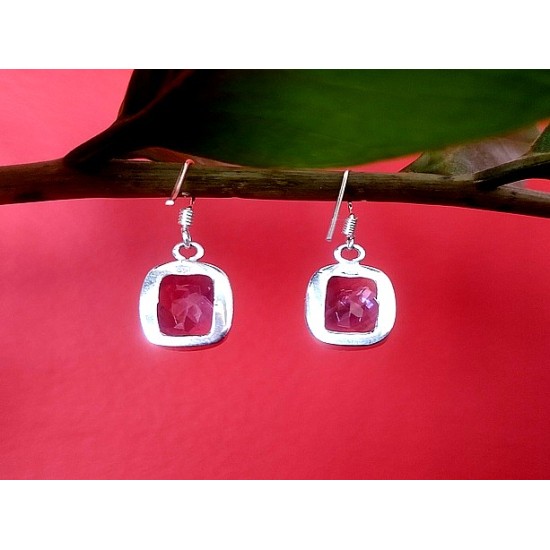 Indian silver jewellery - Earrings Amethyst Indian,Indian Earrings