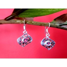 Bijoux indiens argent - Boucles d'Oreilles indiennes Améthyste Bijoux indiens argent - Boucles d'Oreilles indiennes Améthyste