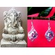 Indian silver jewellery - Earrings Amethyst Indian,Indian Earrings