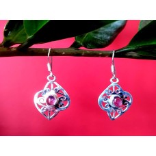 Bijoux indiens argent - Boucles d'Oreilles indiennes Améthyste Bijoux indiens argent - Boucles d'Oreilles indiennes Améthyste