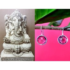 Bijoux indiens argent - Boucles d'Oreilles indiennes Améthyste Bijoux indiens argent - Boucles d'Oreilles indiennes Améthyste
