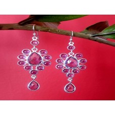 Bijoux indiens argent - Boucles d'Oreilles indiennes Améthyste Bijoux indiens argent - Boucles d'Oreilles indiennes Améthyste