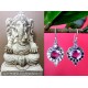 Indian silver jewellery - Earrings Amethyst Indian,Indian Earrings