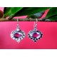 Indian silver jewellery - Earrings Amethyst Indian,Indian Earrings