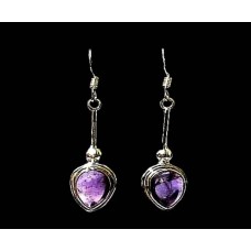 Bijoux indiens - Boucles d'Oreilles indiennes Améthyste Bijoux indiens - Boucles d'Oreilles indiennes Améthyste