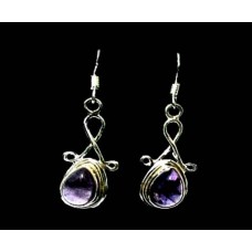 Bijoux indiens - Boucles d'Oreilles indiennes Améthyste Bijoux indiens - Boucles d'Oreilles indiennes Améthyste