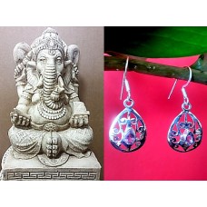 Bijoux indiens argent - Boucles d'Oreilles indiennes Améthyste Bijoux indiens argent - Boucles d'Oreilles indiennes Améthyste