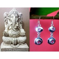 Indian silver jewellery - Earrings Amethyst Indian