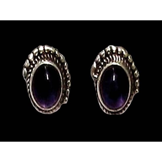 Indian silver jewellery - Earrings Amethyst Indian,Indian Earrings