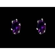 Indian silver jewellery - Earrings Amethyst Indian