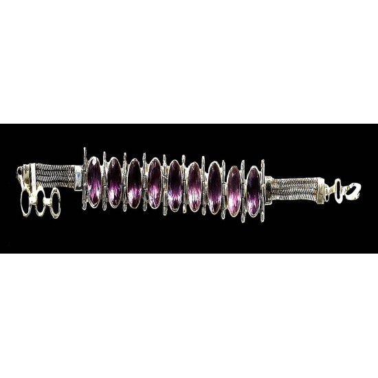 Indian silver jewellery - Indian Amethyst Bracelet,Indian bracelets