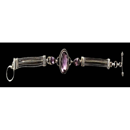 Indian silver jewellery - Indian Amethyst Bracelet,Indian bracelets