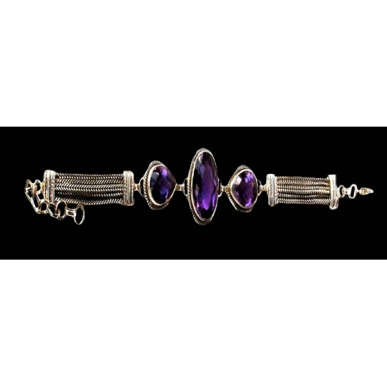 Indian silver jewellery - Indian Amethyst Bracelet,Indian bracelets