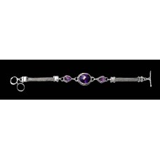 Bijoux indiens argent - Bracelet indien Améthyste Bijoux indiens argent - Bracelet indien Améthyste