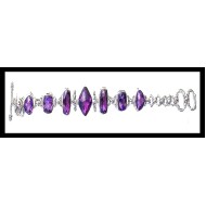 Bijoux indiens argent - Bracelet indien Améthyste