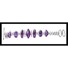 Bijoux indiens argent - Bracelet indien Améthyste Bijoux indiens argent - Bracelet indien Améthyste