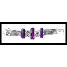 Bijoux indiens argent - Bracelet indien Améthyste Bijoux indiens argent - Bracelet indien Améthyste
