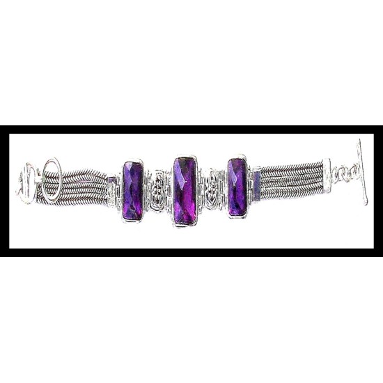 Indian silver jewellery - Indian Amethyst Bracelet,Indian bracelets