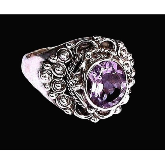 Indian silver jewelry - Indian Amethyst Ring,Indian rings