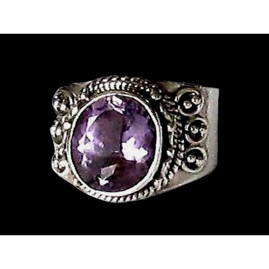 Indian silver jewelry - Indian Amethyst Ring,Silver mens rings