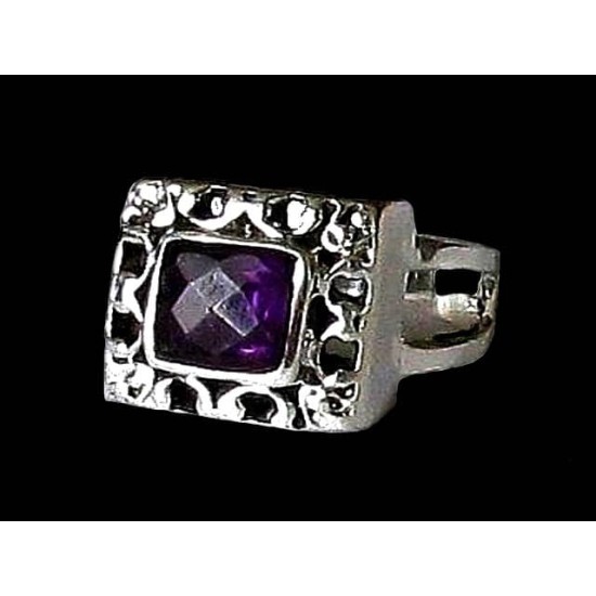 Indian silver jewelry - Indian Amethyst Ring,Indian rings