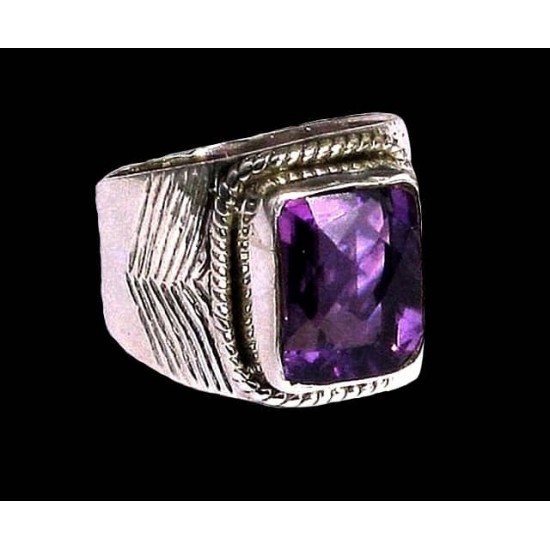 Indian silver jewelry - Indian Amethyst Ring,Silver mens rings