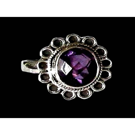 Indian silver jewelry - Indian Amethyst Ring,Indian rings