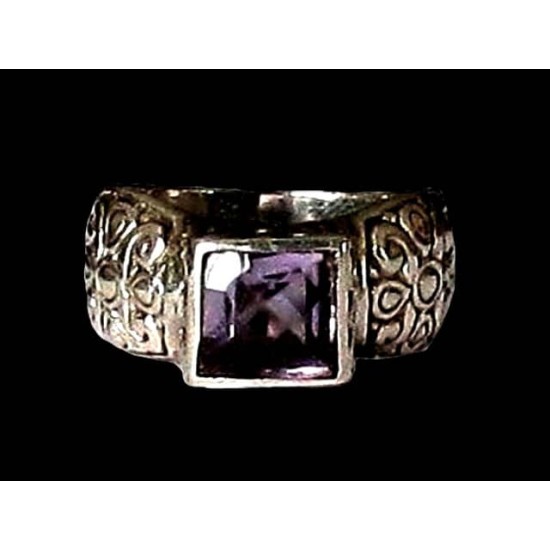 Indian silver jewelry - Indian Amethyst Ring,Indian rings