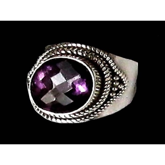 Indian silver jewelry - Indian Amethyst Ring,Silver mens rings