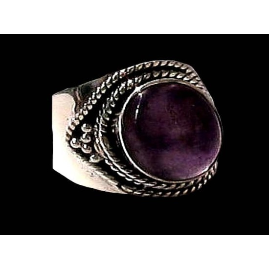 Indian silver jewelry - Indian Amethyst Ring,Silver mens rings