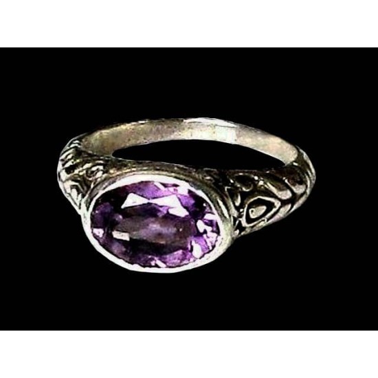 Indian silver jewelry - Indian Amethyst Ring,Indian rings