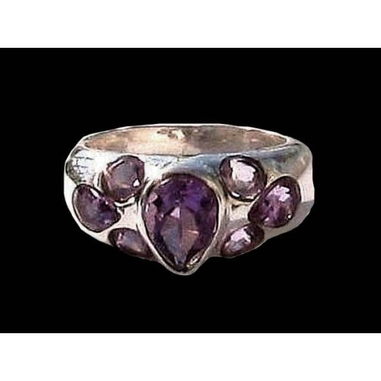 Indian silver jewelry - Indian Amethyst Ring,Indian rings