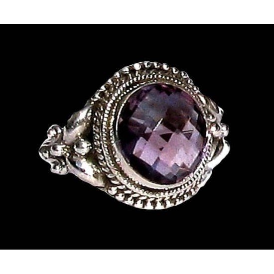 Indian silver jewelry - Indian Amethyst Ring,Indian rings