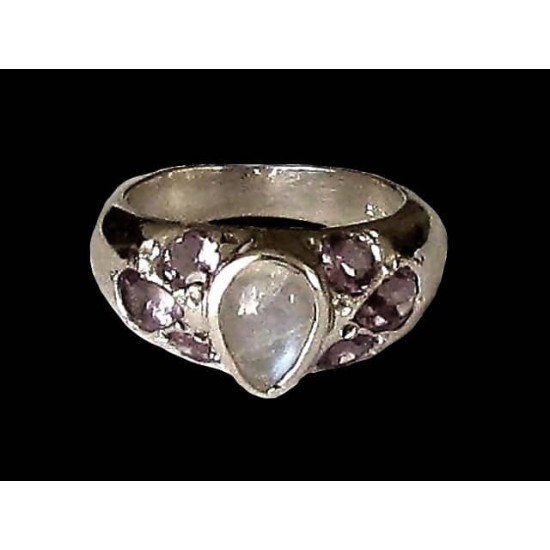 Indian silver jewelry - Indian Amethyst Ring,Indian rings