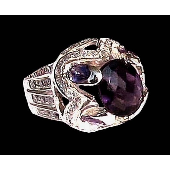 Indian Jewelry - Creation Amethyst Ring,Silver rings and stones
