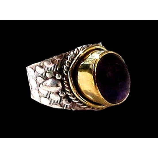 Indian silver jewelry - Indian Amethyst Ring,Silver mens rings